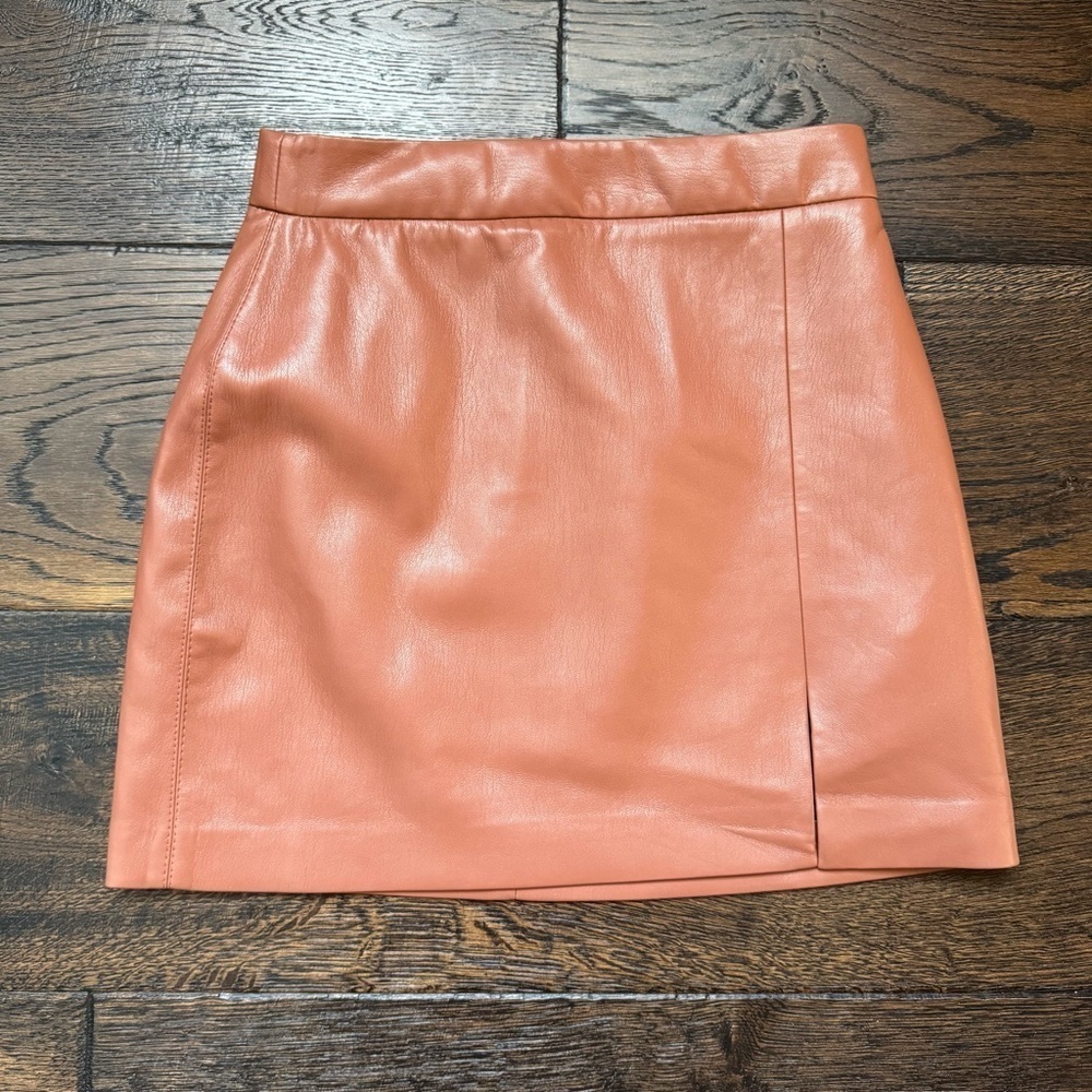 Wilfred Tan Leather Like Skirt